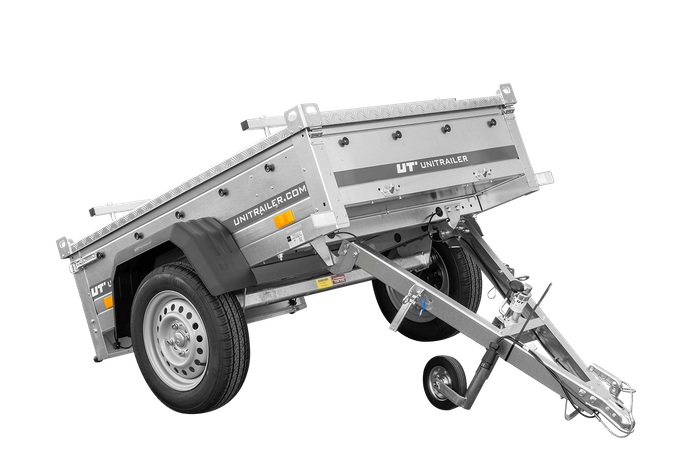 Remorque simple essieu 750 kg PTAC 150x106 Garden Trailer 150 KIPP avec capot aluminium