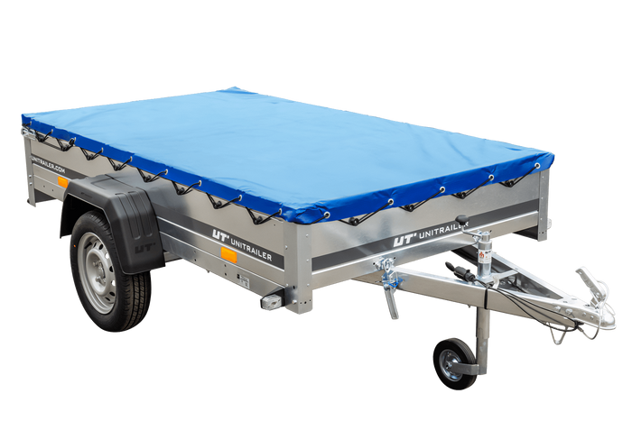Remorque galvanisée 230 x 125 cm Garden Trailer 230 KIPP [avec roue jockey, bâche plate et tiges de support bâche]