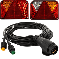 Feux arrière LED DOBPLAST DPT35 + faisceau MANTES 7 m,13 broches
