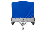 Remorque à deux essieux 264x150 UNITRAILER GARDEN 265/2 KIPP avec châssis H-1100 et bâche bleue