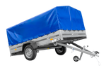 Remorque à un essieu 264x150 UNITRAILER GARDEN 265 KIPP avec arceau H-800 et bâche bleue