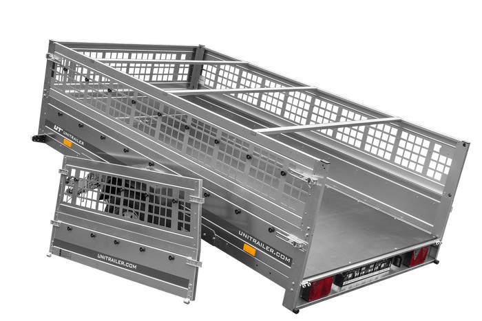 Remorque légère 264x150 UNITRAILER GARDEN 265 KIPP avec ridelles grillagées, châssis H-0 et bâche grise