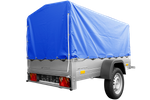 Remorque pliable 750 kg 200 x 125 avec bâche dôme bleue et arceau Garden Trailer 201 KIPP