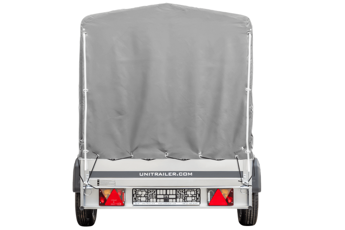 Remorque routière avec bâche haute (110 cm), arceau (110 cm) et roue jockey 230x125 Garden Trailer 230 KIPP