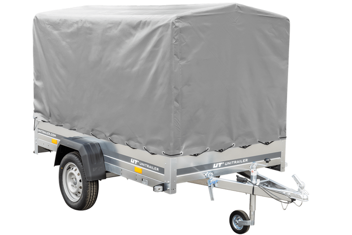 Remorque routière avec bâche haute (110 cm), arceau (110 cm) et roue jockey 230x125 Garden Trailer 230 KIPP
