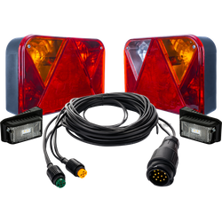 Kit éclairage : feux arrière DOBPLAST + feux de position LED DOBPLAST + faisceau MANTES 5,5 m, 13 broches