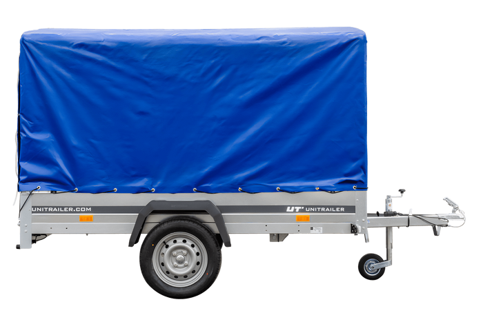 Remorque routière avec bâche haute (110 cm), arceau (110 cm) et roue jockey 230x125 Garden Trailer 230 KIPP