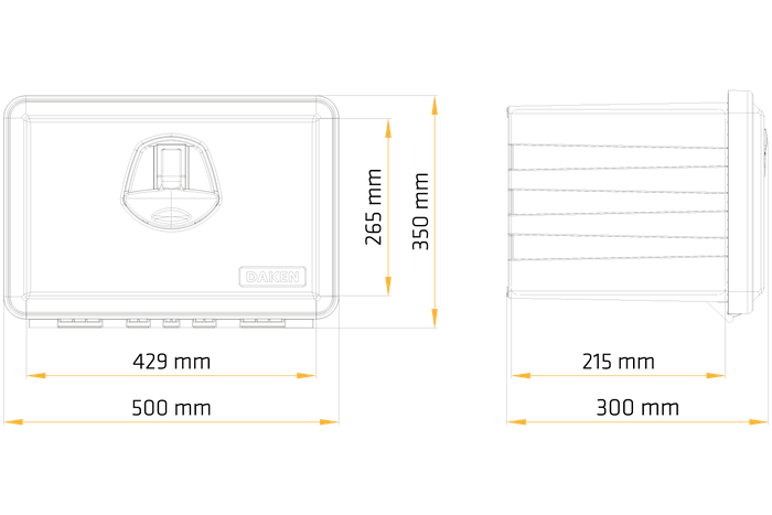Boîte, coffre à outils DAKEN 81100 JUST 500x350x300mm 27l avec supports de montage