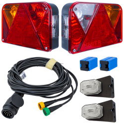 Kit d'éclairage : feux arrière DOBPLAST DPT35 + feux de position latéraux ASPÖCK FLEXIPOINT I + faisceau MANTES 5,2 m 13 broches