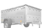 Châssis plat H-0 avec bâche pour remorque UNITRAILER GARDEN TRAILER 264 KIPP