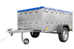 Remorque permis B avec rehausses et bâche plate Garden Trailer 201 KIPP 500 kg 200 x 125 cm