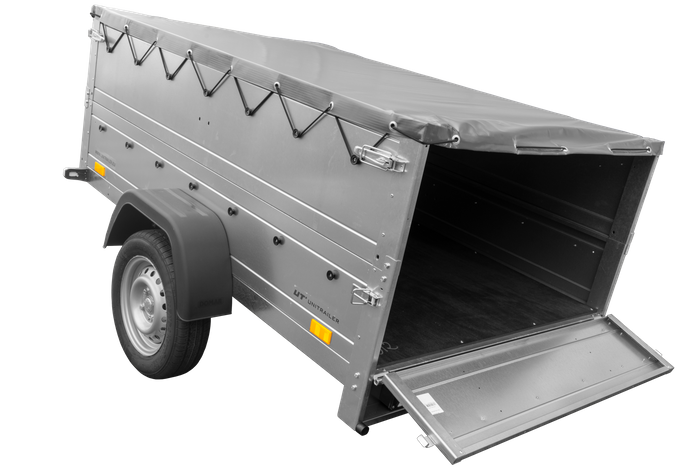 Remorque neuve 200x125 avec bâche plate, rehausses de ridelles et roue jockey - Garden Trailer 201 KIPP