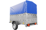 Remorque simple essieu 200x125 avec bâche haute, arceau, rehausses de ridelles et roue jockey - Garden Trailer 201 KIPP