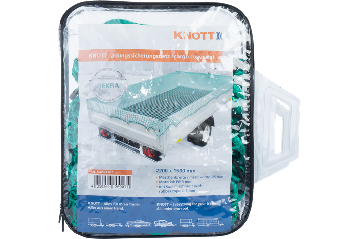 Filet de transport pour remorque KNOTT 1500x2200 avec cordon élastique