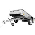 Remorque équipée Garden Trailer 201 KIPP 500 kg 200 x 125 cm [avec roue jockey et bâche plate grise]