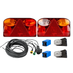 Kit d'éclairage : feux arrière FRISTOM FT-088 + feux de gabarit latéraux ASPÖCK FLEXIPOINT I + faisceau MANTES 7 m 13 broches