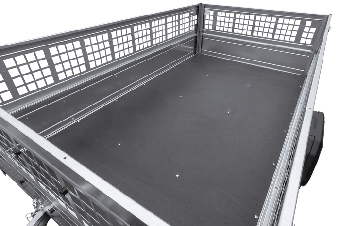 Remorque légère 264x150 UNITRAILER GARDEN 265 KIPP avec ridelles grillagées, châssis H-0 et bâche bleue