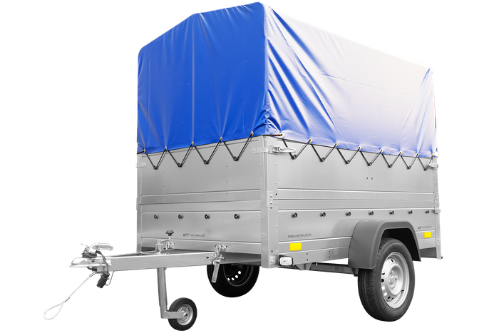 Remorque simple essieu 200x125 avec bâche haute, arceau, rehausses de ridelles et roue jockey - Garden Trailer 201 KIPP