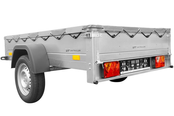 Remorque galvanisée à vendre 200x125 cm Garden Trailer 201 KIPP [avec roue jockey et bâche plate grise]