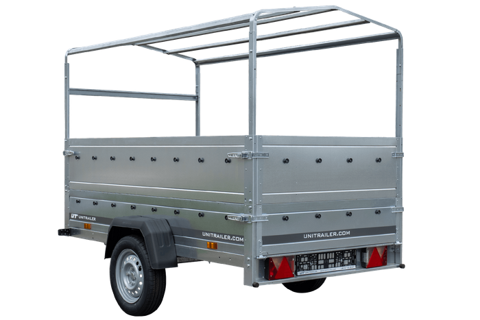 Remorque haute avec rehausses de ridelles et bâche haute - 2,30 x 1,25 m - Garden Trailer 230 KIPP