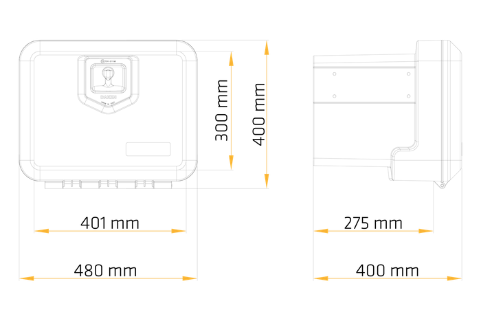  Boîte, coffre à outils  DAKEN 81002 WELVET 480x400x400mm 39,5l