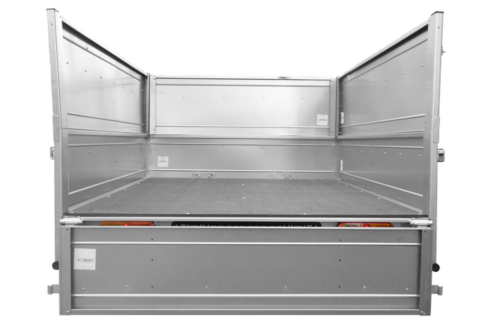 Remorque de voiture Garden Trailer 201 KIPP 500 kg 200 x 125 cm [avec rehausses de ridelles et roue jockey]