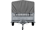 Remorque voiture 264x150 UNITRAILER GARDEN 265 KIPP avec ridelles grillagées, arceau H-800 et bâche grise