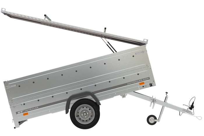 Remorque légère avec bâche Garden Trailer 264 KIPP, bis côtés et roue jockey